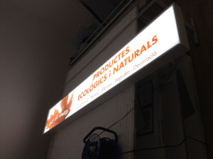Rótulo Led productos ecológicos